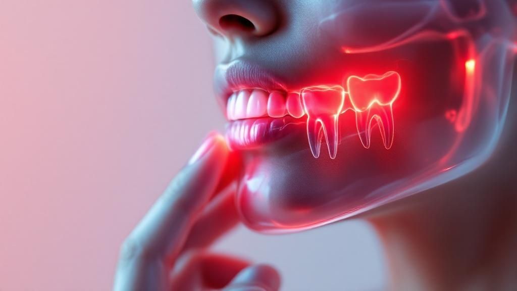 Signs of an infected wisdom tooth including swollen gum and jaw pain