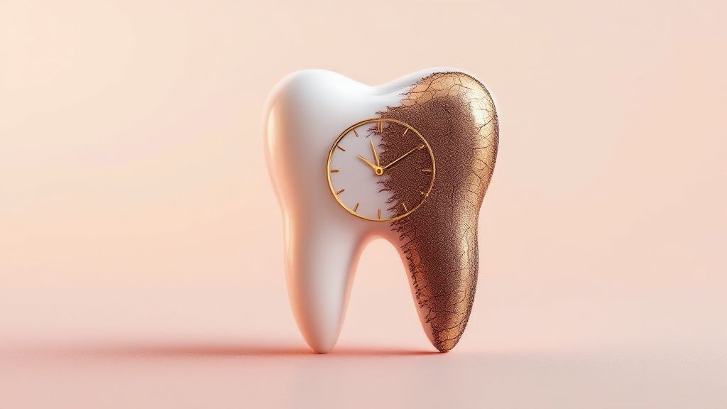Tooth cavity progression chart showing damage from leaving a cavity untreated